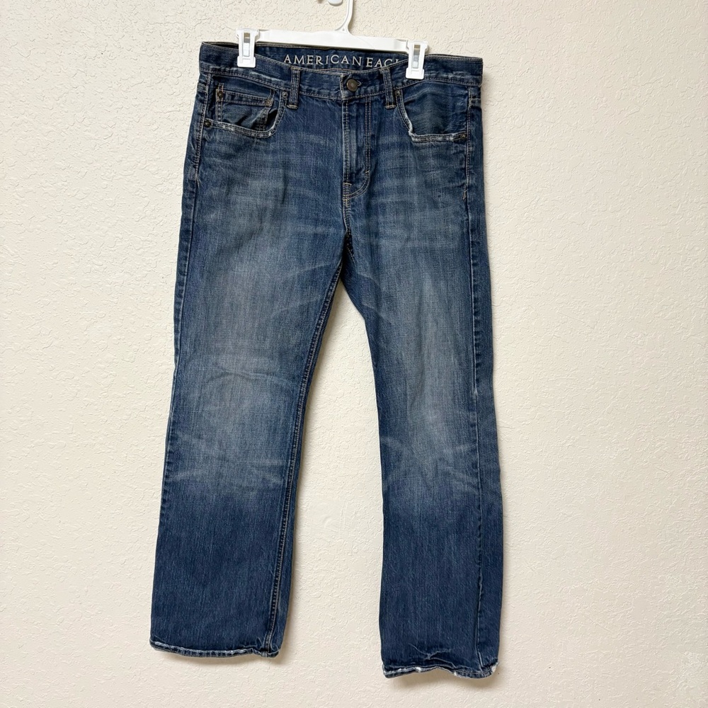 American Eagle Low Rise Bootcut Men’s Denim Blue Jeans Size 33x32